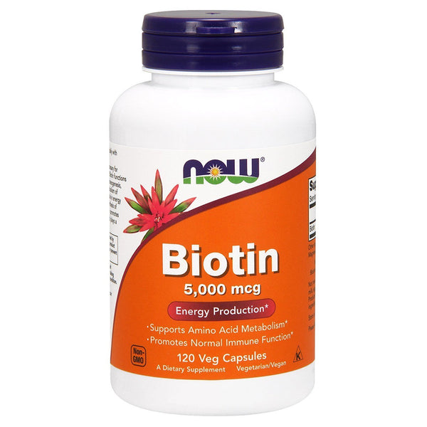 Now Foods Biotin 5 MG Vegetarian Capsules, 120 Count - Vitamins Emporium
