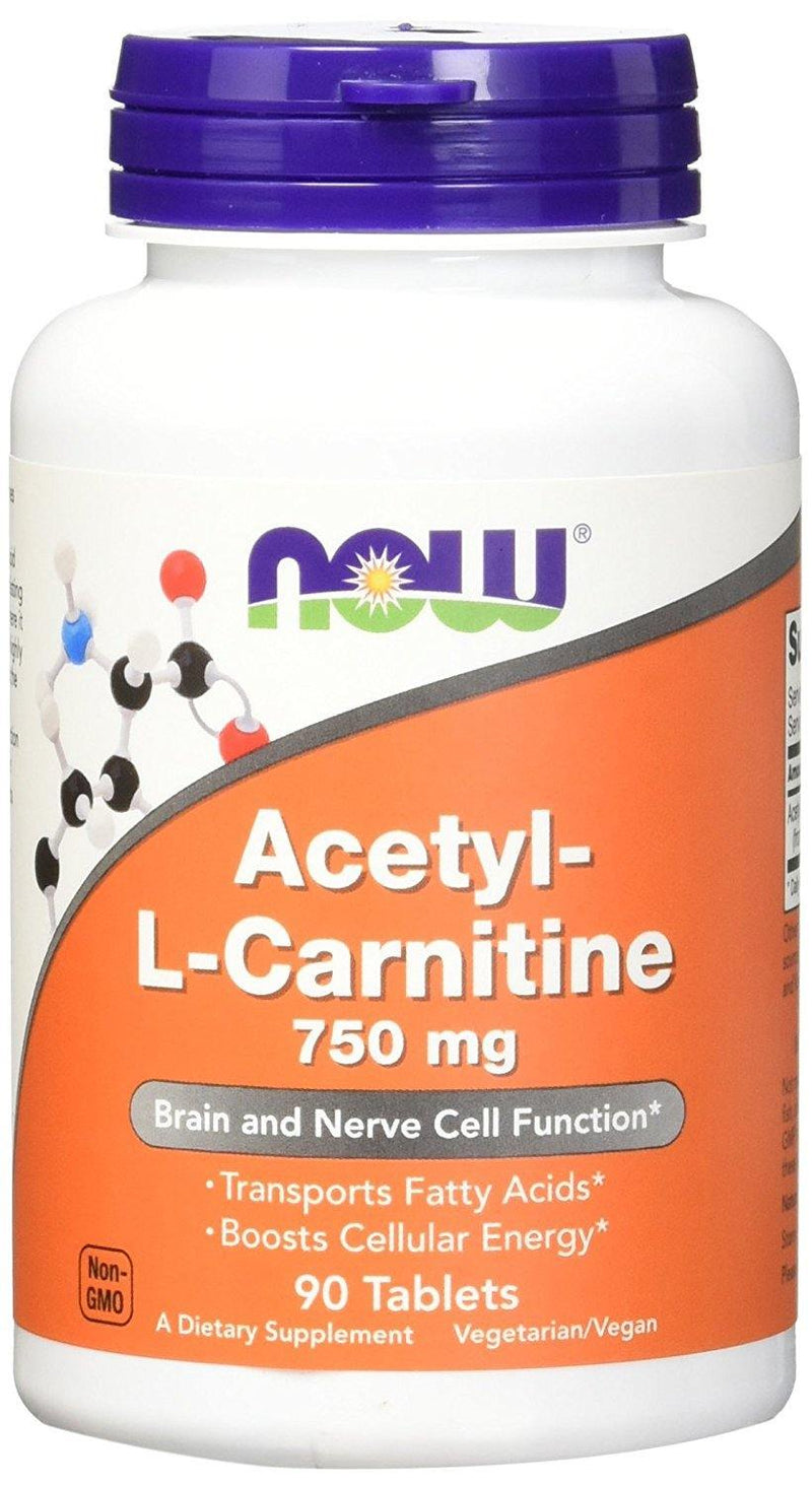 NOW Acetyl-L Carnitine 750 mg,90 Tablets - Vitamins Emporium