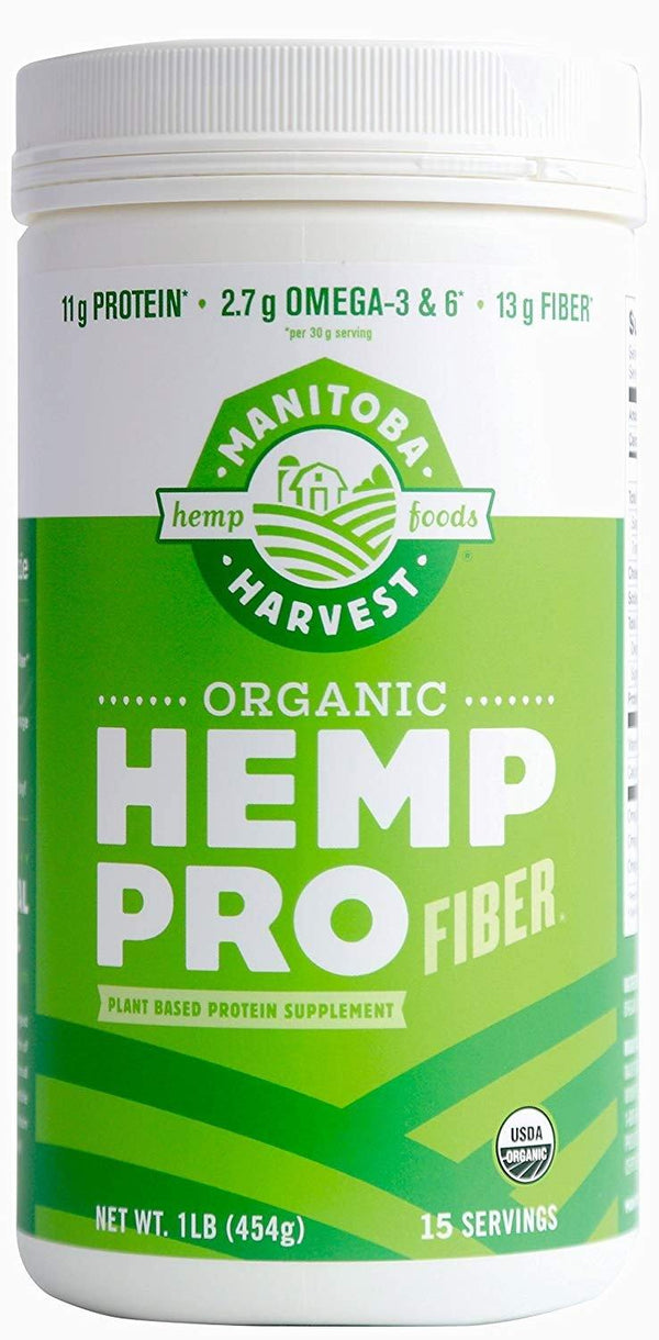 Manitoba Harvest Organic Hemp Pro Fiber Protein Powder, 16oz; with 13g of Fiber & 11g Protein per Serving, Preservative Free, Non-GMO - Vitamins Emporium