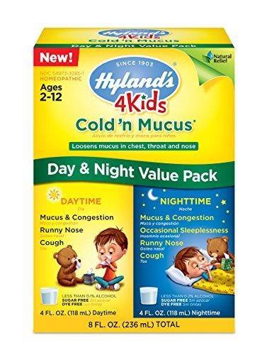 Hyland's 4 Kids Cold 'n Mucus Day & Night Value Pack, Natural Relief of Cold & Mucus, 8 Ounces - Vitamins Emporium