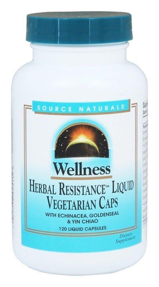 SOURCE NATURALS Wellness Herbal Resistance Liquid Vegetable Capsule, 120 Count - Vitamins Emporium