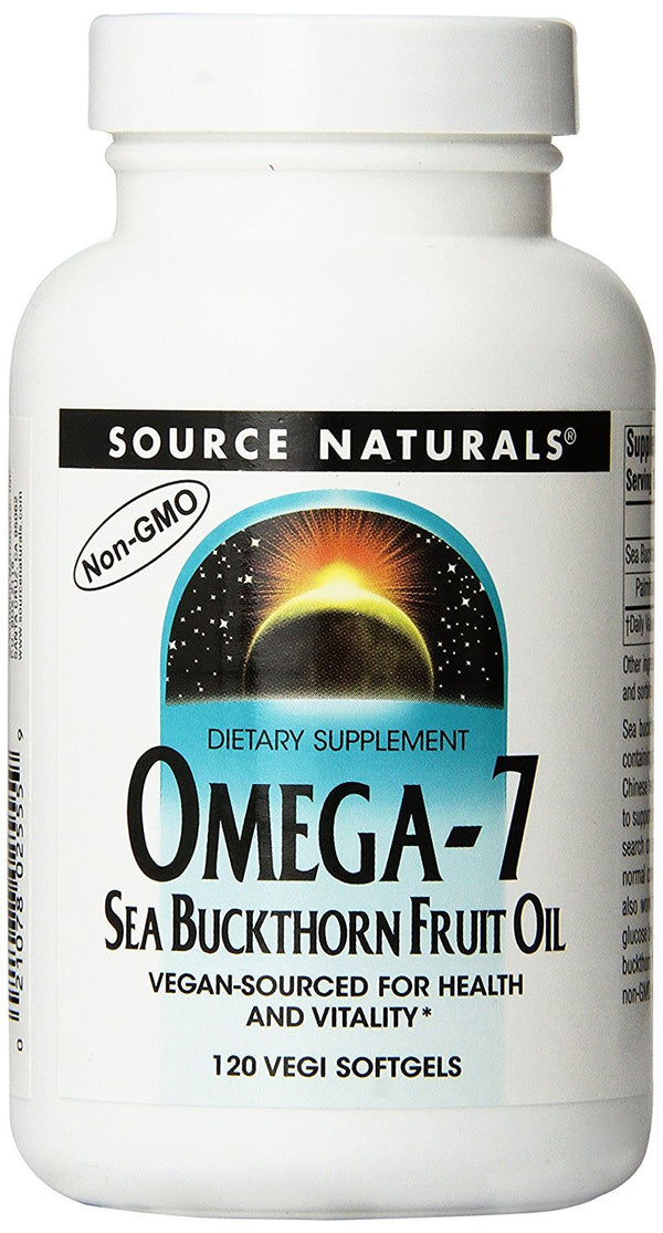 Source Naturals Omega-7 Sea Buckthorn Fruit Oil Vegan Sourced - 120 Softgels - Vitamins Emporium