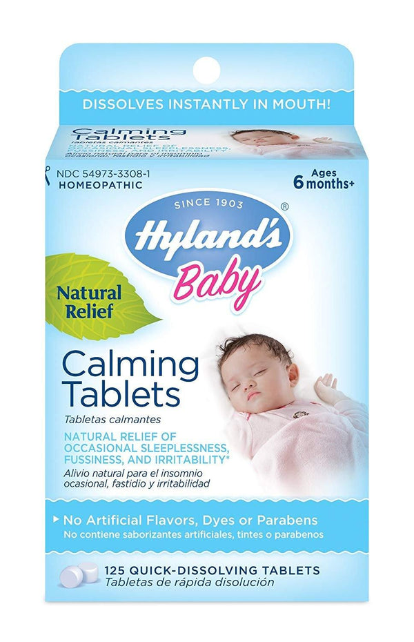 Hyland's Baby Calming Tablets, Natural Relief of Occasional Sleeplessness, Fussiness, And Irritability, 125 Count - Vitamins Emporium