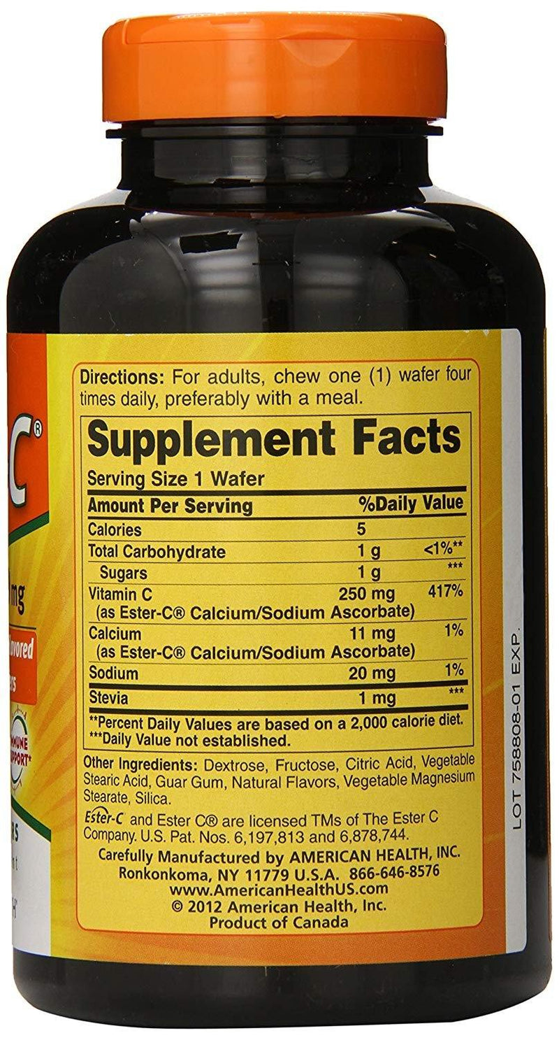 American Health Ester-C, 250 mg, Orange, 125 Count - Vitamins Emporium