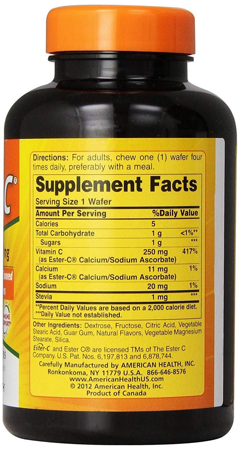 American Health Ester-C, 250 mg, Orange, 125 Count - Vitamins Emporium