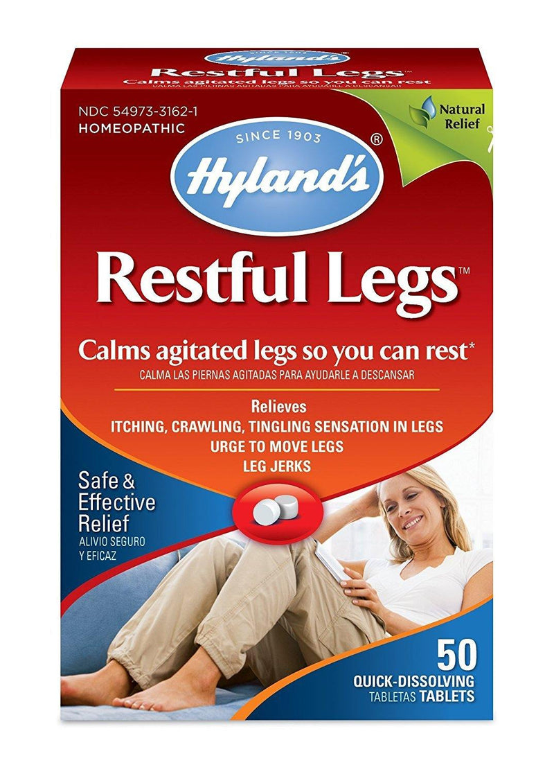Hyland's Restful Legs Tablets, Natural Relief of Itching, Crawling, Tingling and Leg Jerk, 50 Count - Vitamins Emporium