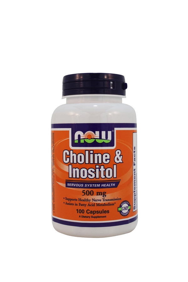 NOW Choline & Inositol 500 mg,100 Capsules - Vitamins Emporium